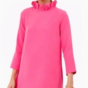 Tuckernuck Pink Ruffle Neck Dress